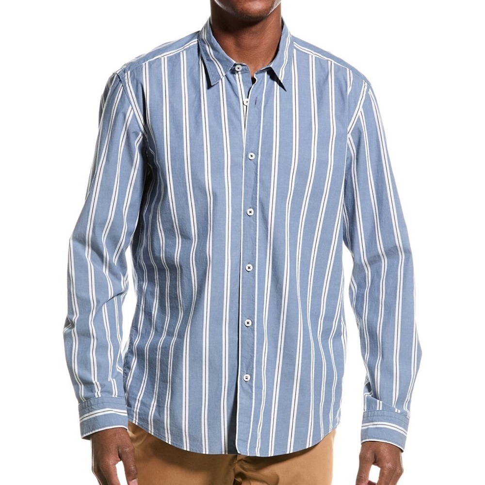 BOSS HUGO BOSS Men's Gray Striped Shirt XXL regular